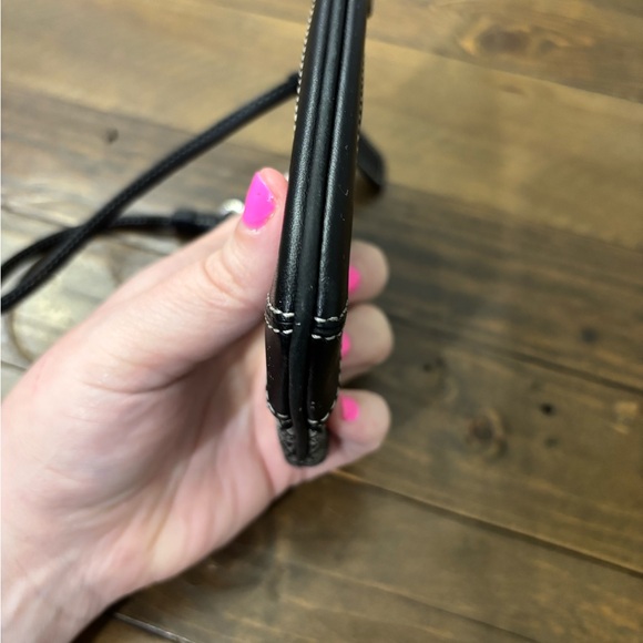 Coach Signature C Jacquard Print Leather Trim Wristlet - Picture 4 of 9